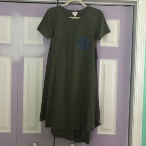 NWT LuLaRoe Olive Green Carly Dress, Size XS